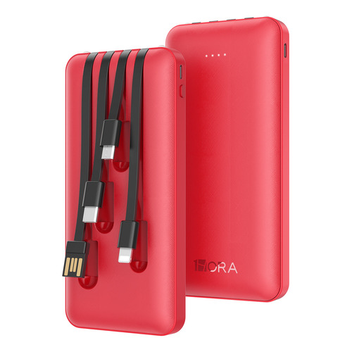 Power Bank 1hora 10000mah Carga Rápida Bateria Portátil Con 4 Cables Micro Usb / V8 Ip Tipo C