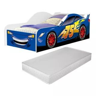 Cama Berço Infantil Carro Mcqueen Vermelho Meninos Colchão