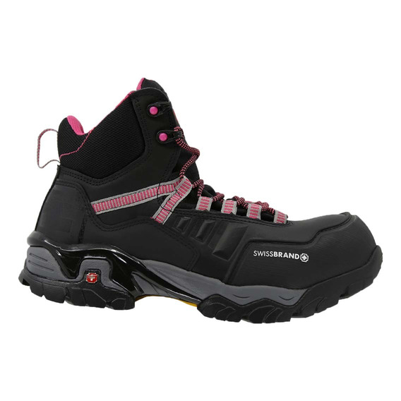 Bota Industrial Swissbrand Negro Rosa Alpes 414 Casco Dama