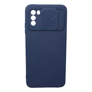 Capinha Capa Proteção Câmera Deslizante Para Xiaomi Poco M3 Cor Azul