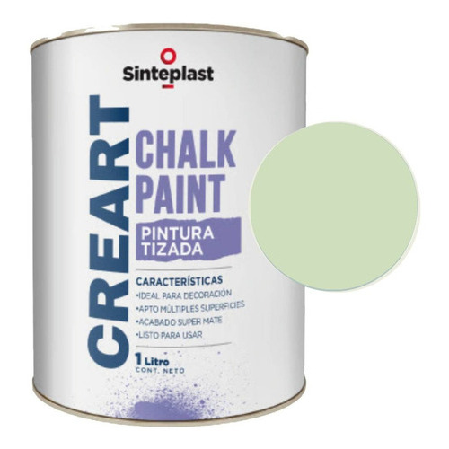 Creart Chalk Pintura A La Tiza Sinteplast 1l Color Verde Pacifico