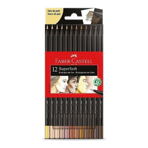  Lapices De Colores Faber Castell X12 Super Soft Tonos Piel