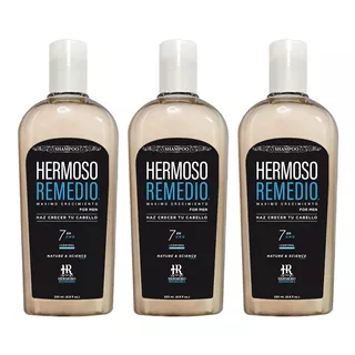 3 Shampoo Crecimiento Anticaída Caspa Reparador Hombre 7en1