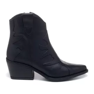 Botas Texanas Dama Cuero Caña Baja Chicas Taco Otoño Inv 