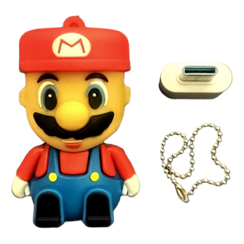 Kit Memoria Usb 1tb (un Terabyte) Mario Bros Más 1 Adapt Otg Color Azul