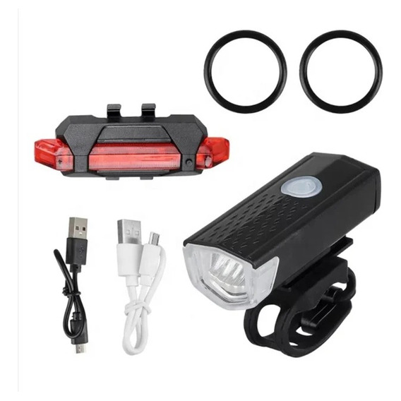 Kit Luces Bicicleta Delantera Y Trasera Recargable Vía Usb