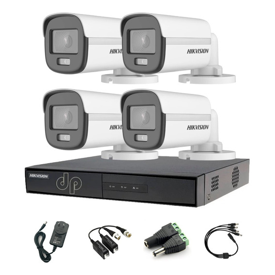 Kit Seguridad Hikvision 8 + 4 Camaras Dia Noche Color Vu 2mp