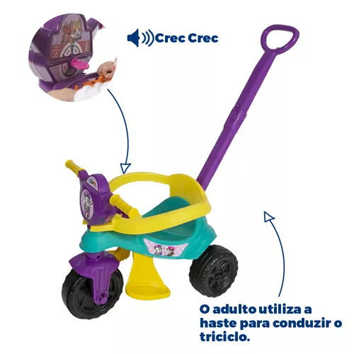 Triciclo Infantil Menina Motinha Charm Nathor Azul E Rosa Baby