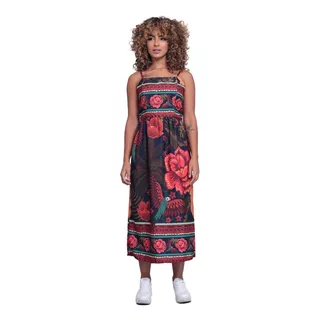 Vestido Feminino Midi Moda Fashion Alça Fina Tendência Longo