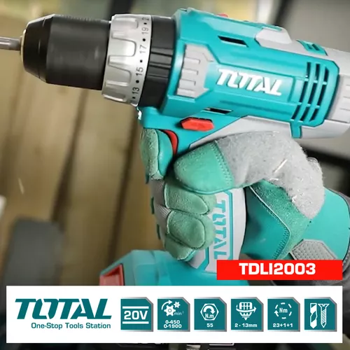 Taladro Atornillador Torque Velocidad Variable Reversa 280w Total Tools  TD502106 - Turquesa - 220V - 240V - 50 Hz/60