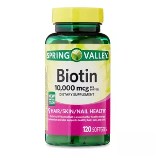Biotina 10000mcg Spring Valley 120 Capsulas Cabelo Unha Pele