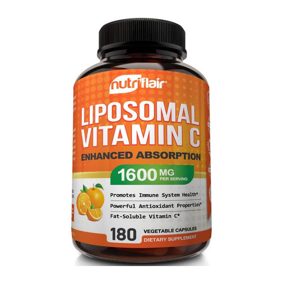 Vitamina C Liposomal Nutriflair 1600mg 180ct Sabor Sin Sabor