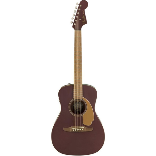 Guitarra Electroacústica Fender California Malibu Player para diestros burgundy satin nogal brillante