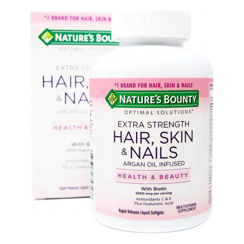 Suplemento en cápsula Nature's Bounty  Optimal Solutions Extra Strength Hair, Skin & Nails vitamina c en frasco 150 un