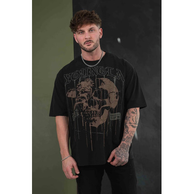 Youngla Floral Skull Tee 100% Original Hombre Playera