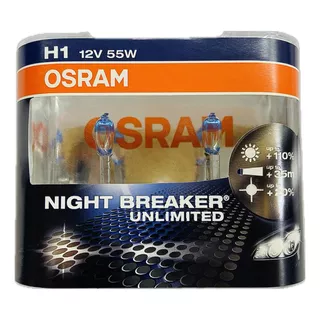 Lampada Osram Night Breaker Unlimited H1 Par Farol 110%+ Luz