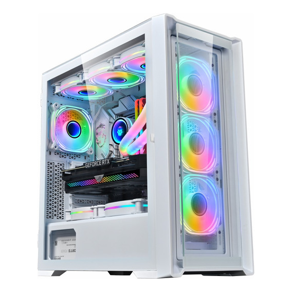 Gabinete Gamer Kronos White Ice 360°  E-atx, Vidrio Templad