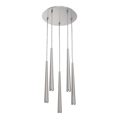 Colgante 5 Luces Konos Acero Led Base Redonda 20415ac Rd