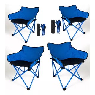 Silla Playera Camping Y Exteriores Plegable Moderna Kit 4