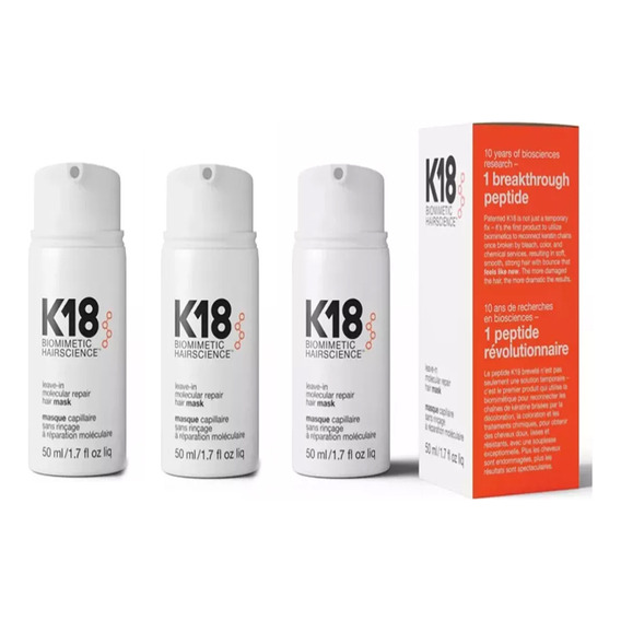 Mascarilla Capilar Reparadora Molecular K18 50ml 3 Unidades