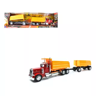 Tráiler Peterbilt 379 Volteo Doble Remolque New Ray 1/32