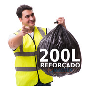 Saco De Lixo 200 Litros Preto Reforçado 100 Unid  Fabricant