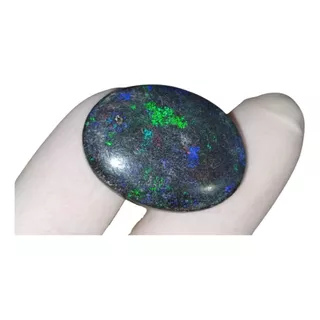 Pedra Opala Preciosa Matrix Negra Rainbow Autêntica 16,70ct