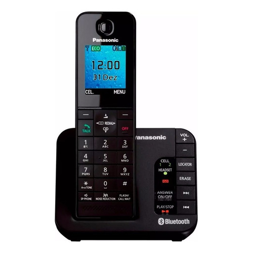 Teléfono Panasonic  KX-TGH260N inalámbrico con Bluetooth - color negro