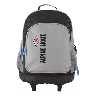 Mochila Alpine Skate Carrito Escolar Reforzada Acolchada Color Gris-negro Diseño De La Tela Liso