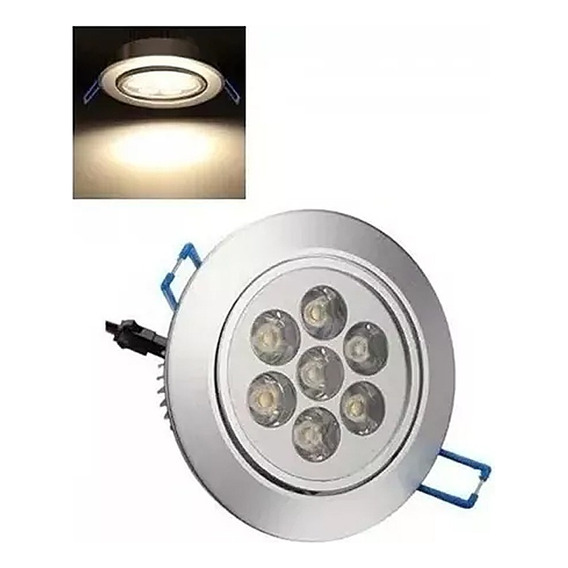 Foco Led Embutido 7w Redondo Luz Cálida/f034