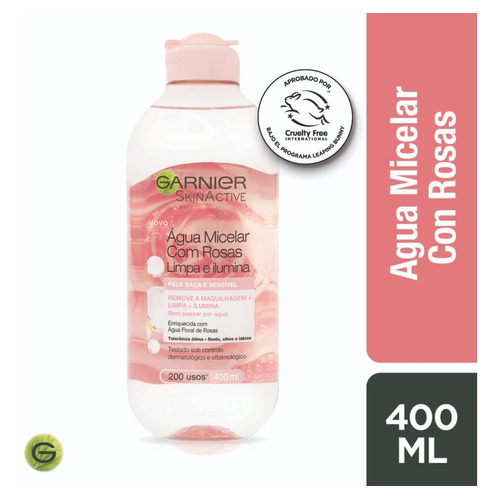 Agua Micelar Con Rosas Garnier 400 Ml Desmaquilla Limpia