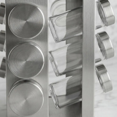 Especiero Acero Inox Giratorio Cuadrado 2045-12 Bazarnet. P Acero