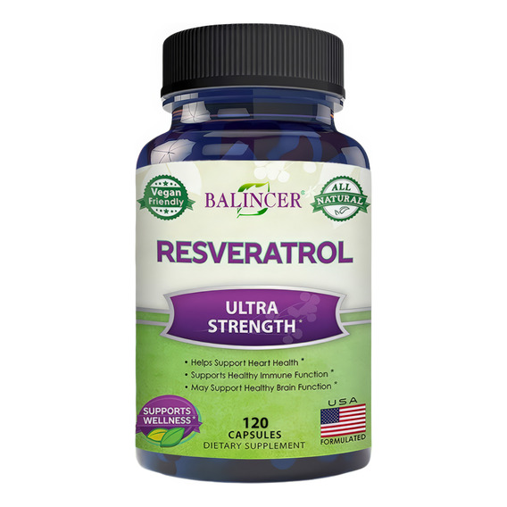 Resveratrol  Cardio-poder Antioxidante 120 Cápsulas De 500mg