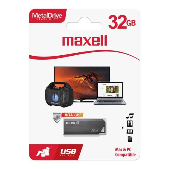 Maxell Memoria Usb Metal 32gb Color Gris