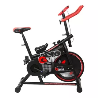 Bicicleta Fija Mercurio Aerogym Para Spinning Color Negro Y Rojo