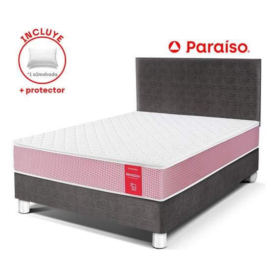 Juego De Dormitorio Paraiso Medallón Ergo 1.5 Plz Acero