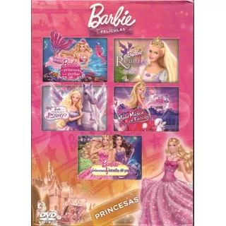 Colección Barbie Princesas | 5 Dvd's Películas Nuevo