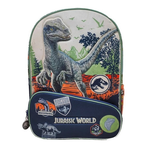 Mochila Espalda Jurassic World 16 PuLG Wabro Sharif Express Color Negro Diseño de la tela Poliéster