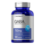 Gaba 750mg 100 Capsulas Acido Gamma Aminobutirico  Horbaach