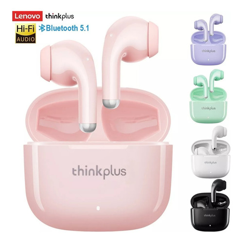 Audífonos Inalámbricos Auricular Mic Lenovo Lp40 Pro Color Rosa