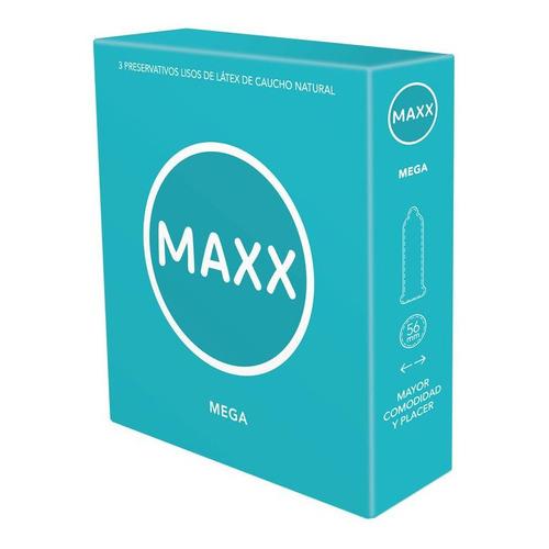 Preservativos Maxx Mega 56 Mm Mas Ancho 12 Cajitas X 3