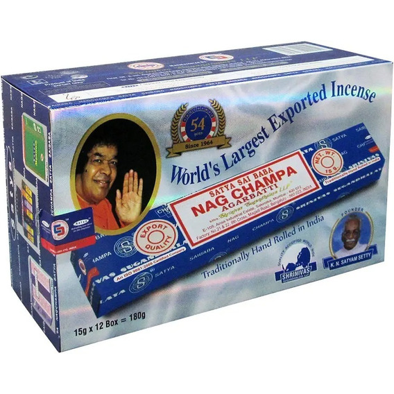 Nag Champa - Caja X 12  Varillas De Incienso Máxima Calidad