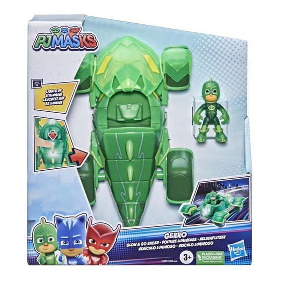 Figura Hasbro Pj Masks Geko Auto Verde Luminoso Febo