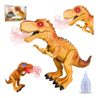 Dinossauro Rex De Brinquedo Solta Fumaça Anda C/ Luz E Som