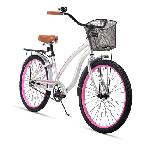 Bicicleta R24 Para Mujer Urbana Acapulco Plata Turbo Color Plateado Tamaño del cuadro S