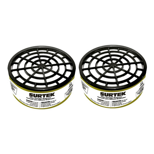 2 Cartuchos Filtro P/ Respirador Surtek® Polvo, Humo Y Vapor