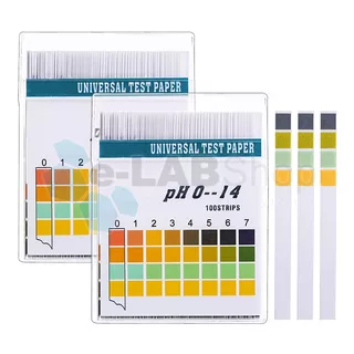 Papel Ph Rango 0 - 14 en 4 Colores Caja por 100 Tiras