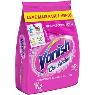 Tira Manchas Em Pó Vanish Multi Power Oxi Action 1kg Refil Econômico Para Roupas Coloridas