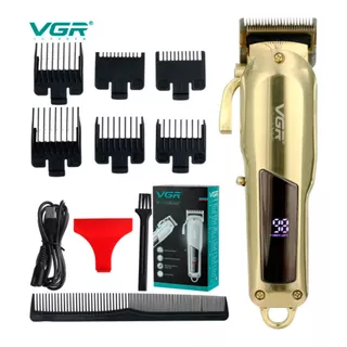 Máquina De Cortar Cabelo Sem Fio Com Display Vgr 278 Dourado