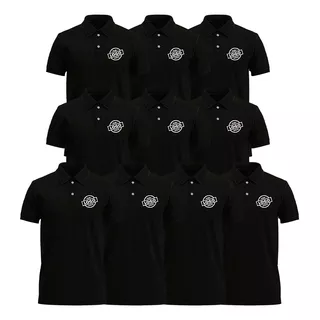 Camisa Polo Bordada Com Logotipo Personalizado Kit 18 Un